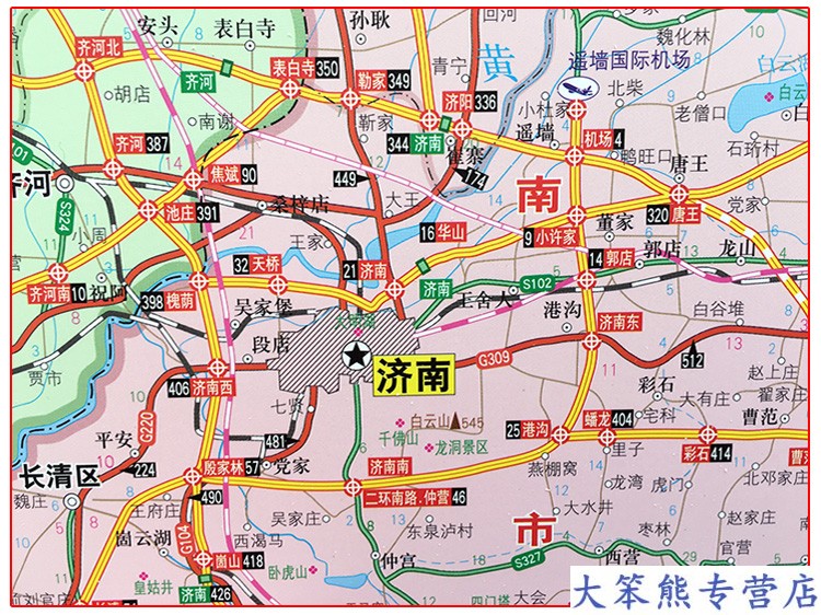 济南市城区地图山东省挂图高清超大办公室客厅正版_ 5