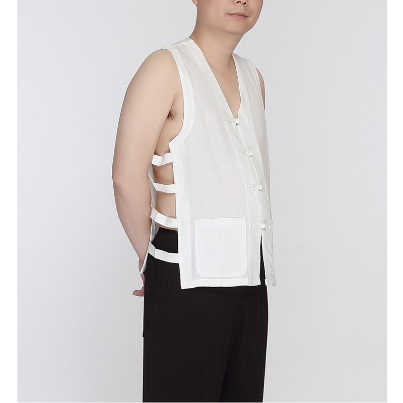 纯棉传统粗布唐装<em>男马甲</em>汗背心马褂<em>夏季</em>老头汗