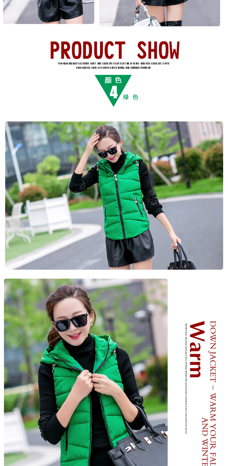 卡茗语2015秋冬新款羽绒服时尚韩版羽绒服修身马甲 黑色 L