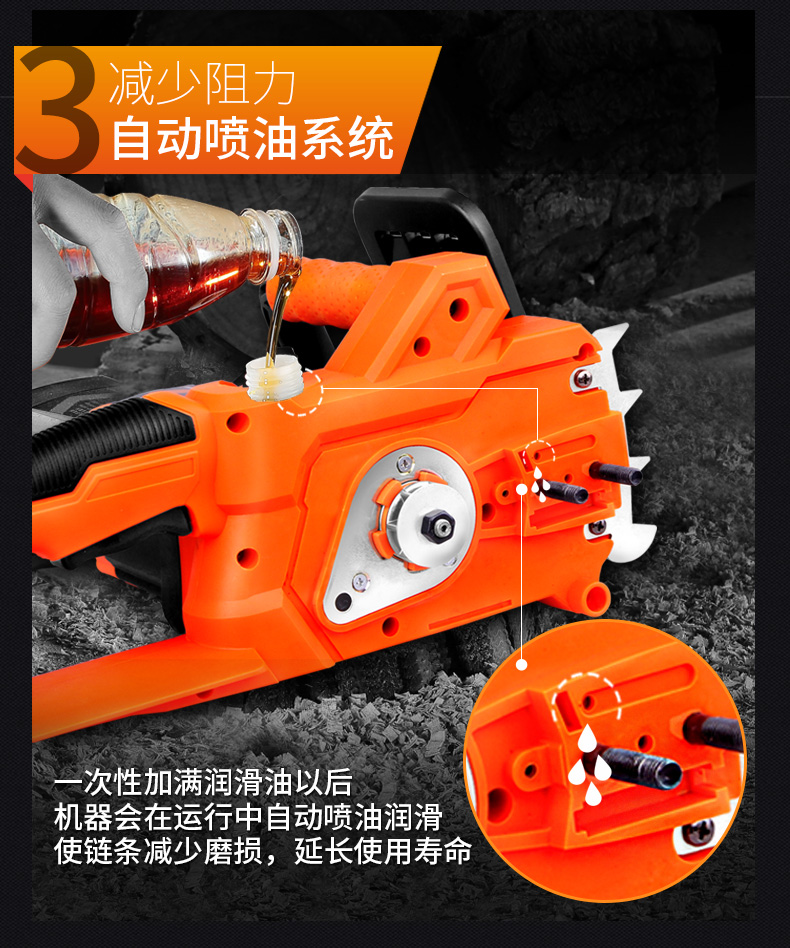 龙韵电锯伐木锯家用电链锯多功能链条锯自动喷油大功率木工电动锯