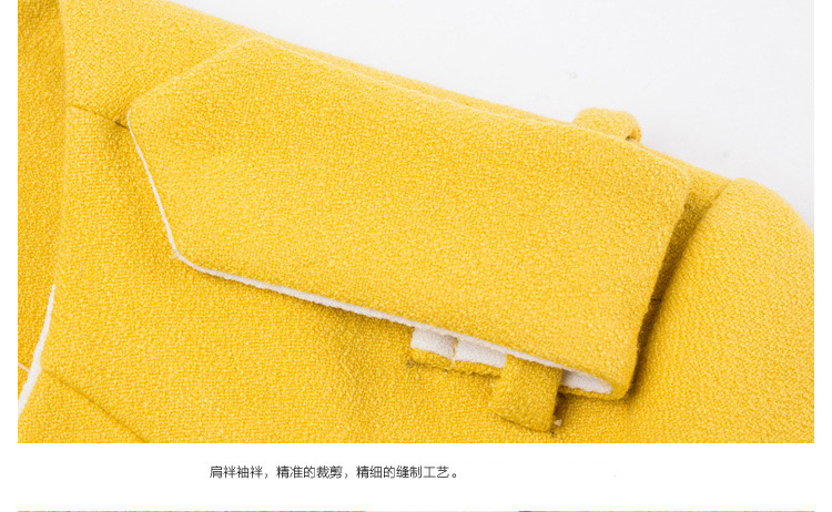 浪漫一身2015秋装新款甜美修身时尚撞色拼接翻领长款风衣 W84116102 卡其色 M