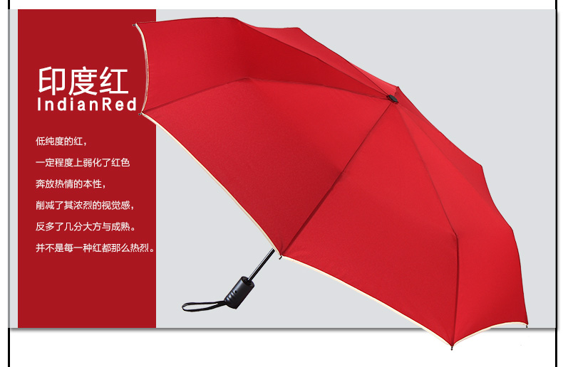 太阳城(SUN CITY)男女商务雨伞三折全自动开收双人折叠防风伞CF013   黑色
