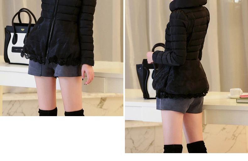 迪牛斯2015秋冬新款 立领女装短款外套棉服女修身小棉袄 白色 XL