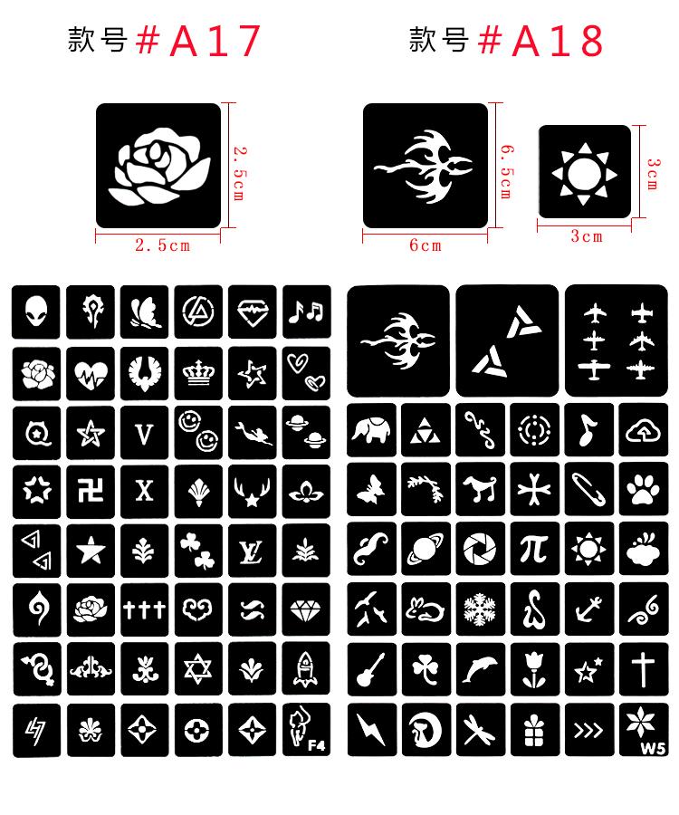 悠曼娅半永久小纹身模板图案大图 韩式纹绣镂空图册 纹身贴手指英文