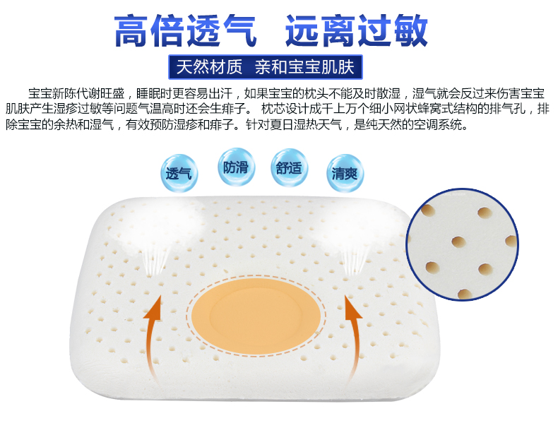 儿童枕头婴儿枕头辅助定型枕天然乳胶枕头新生儿防偏头枕记忆枕头枕芯初生儿宝宝枕头0-3岁枕头