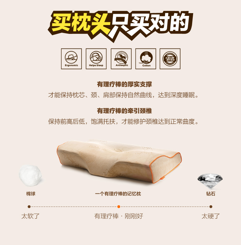 睡眠易 记忆枕  颈椎枕头 修护颈椎专用枕头 尊贵理疗版