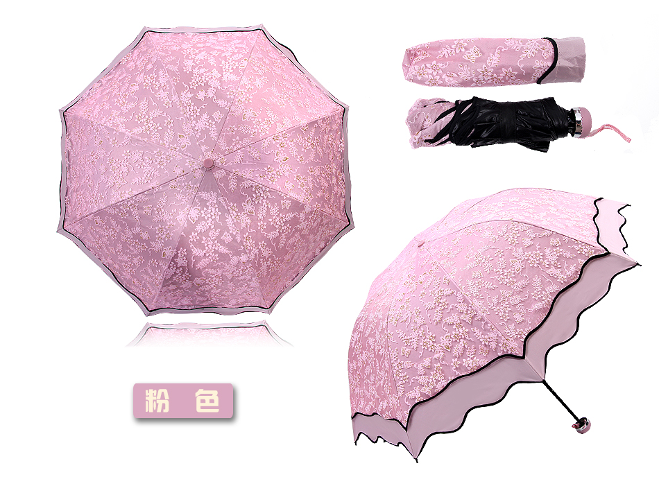 上海故事遮阳伞雨伞女款黑胶太阳伞超强防紫外线晴雨伞278001 278001蓝色