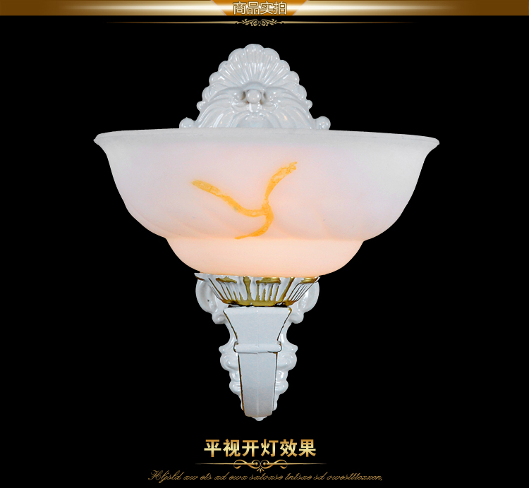 
                                        尚华英伦 欧式田园壁灯树脂灯 卧室床头美式客厅灯具 送灯泡b05 双头                
