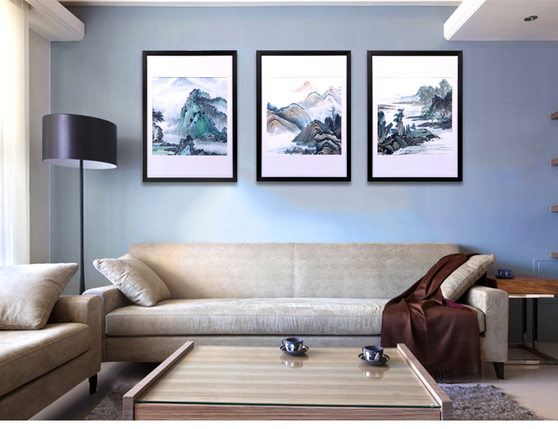 艾法 客厅有框装饰画 玄关书房壁画 沙发背景墙三联画 货到付款 AF-ZSH032 50*70