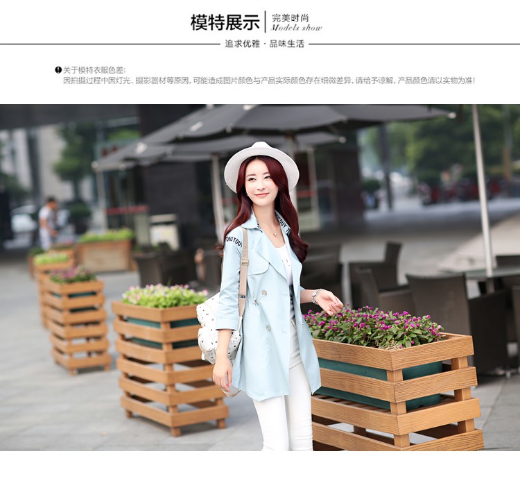 衣千零衣夜2015秋冬季新款女装收腰显廋时尚七分袖收腰时尚风衣外套女 粉红色 XL