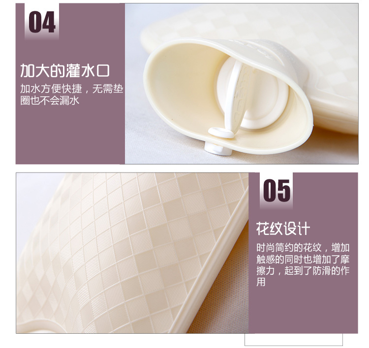 费许(FASHY) 德国进口PVC材质中号绒布外套热水袋  1.4升 灰色fashy6520
