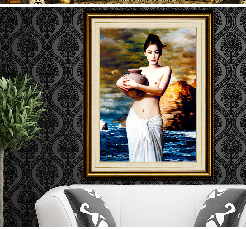 
                                        鸿胤蒙娜丽莎水晶粘钻十字绣满钻客厅钻石画抱陶女陶美人物画钻石绣贴钻画贴钻秀魔方钻圆钻客厅挂 QT6392 长0.55米*宽0.75米                