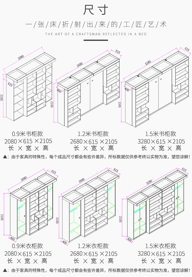 壁床隐形床 翻板床折叠床多功能推拉书柜小户型书房侧翻 现货0.