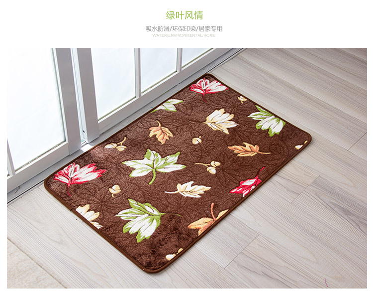 美丝纺 珊瑚绒客厅卧室地垫 地毯门垫吸水防滑垫子 雨花石 40*60cm