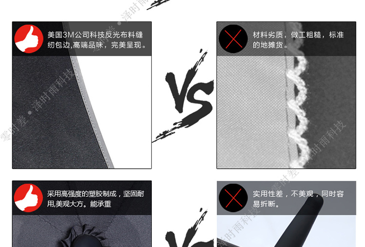 零时差创意3M夜行反光雨伞男士商务伞 全自动伞自开自收雨伞 超大女士折叠晴雨伞三折大伞超轻 全自动大号蓝色