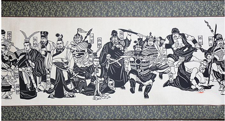 壹优尚品 手工剪纸长卷画轴【三国演义人物长卷】收藏