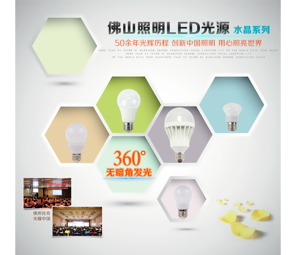 
                                        FSL佛山照明led灯泡大螺口节能灯 水晶球泡E27 3W10支装 黄光                