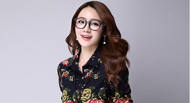 女人镜 2015韩版中长款棉麻衬衫加厚保暖长袖衬衣#N8027-1 图片色 XXL