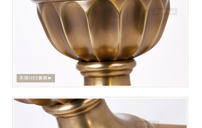 帝拿 欧式复古全铜灯 卧室床头装饰灯台灯 美式田园装饰客厅书房台灯 T2819