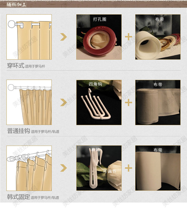 美丝纺 定制窗帘成品纱窗帘 客厅卧室落地飘窗遮光帘 欧式田园棉麻窗帘窗纱 优雅蓝色菊花窗帘--挂钩 宽1.5米*高2.7米一片装