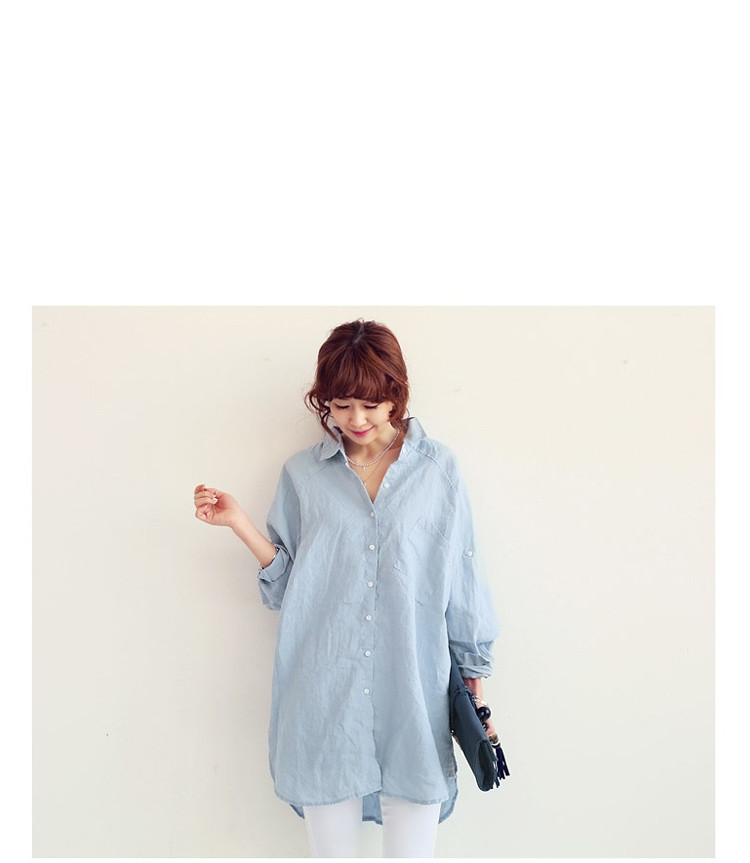 Estee Lauder year Ting 2015 spring and summer new thick mm mandatory Korean fashion summer and autumn the softness relaxed the long-sleeved shirt, blue 8002 are code pictures, price, brand platters! Elections are good character, the national distribution, so why buy now enjoy more preferential! Health