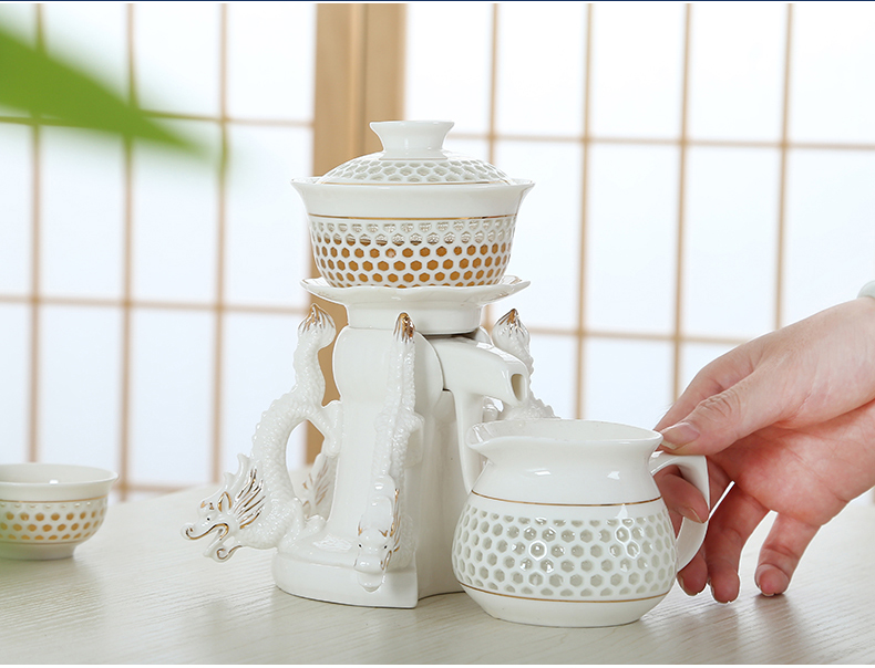茶具自流水半自动陶瓷功夫茶具套装茶道工艺 1猴年吉祥