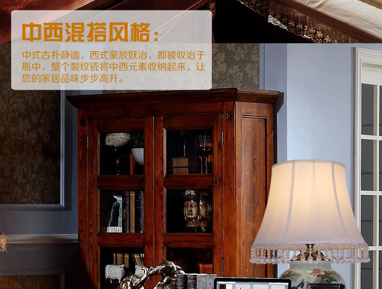比月中式客厅卧室装饰灯床头灯婚庆台灯景德镇现代创意复古陶瓷台灯3567
