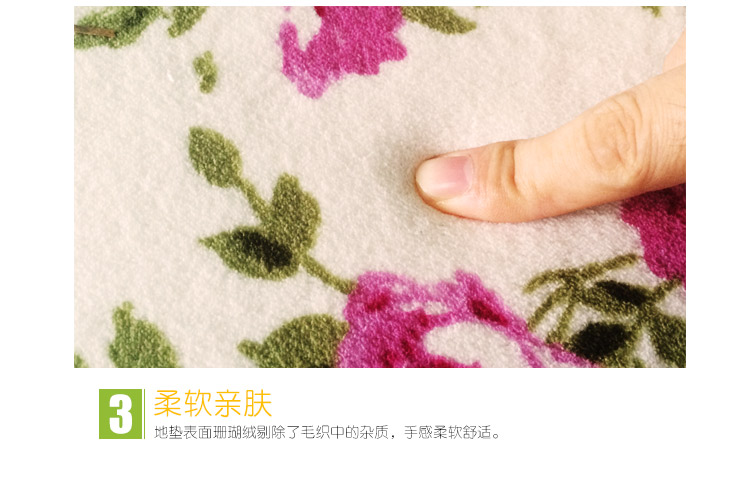 美丝纺 珊瑚绒客厅卧室地垫 地毯门垫吸水防滑垫子 雨花石 40*60cm