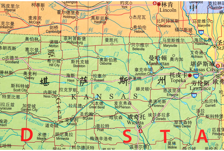 2020年新美国地图117086米中英文版覆膜挂图
