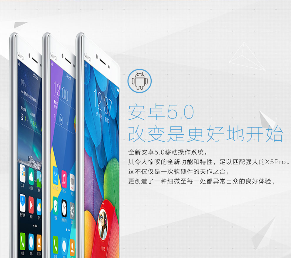 vivo  X5Pro 移动联通双4G手机  3G运存版 极光白