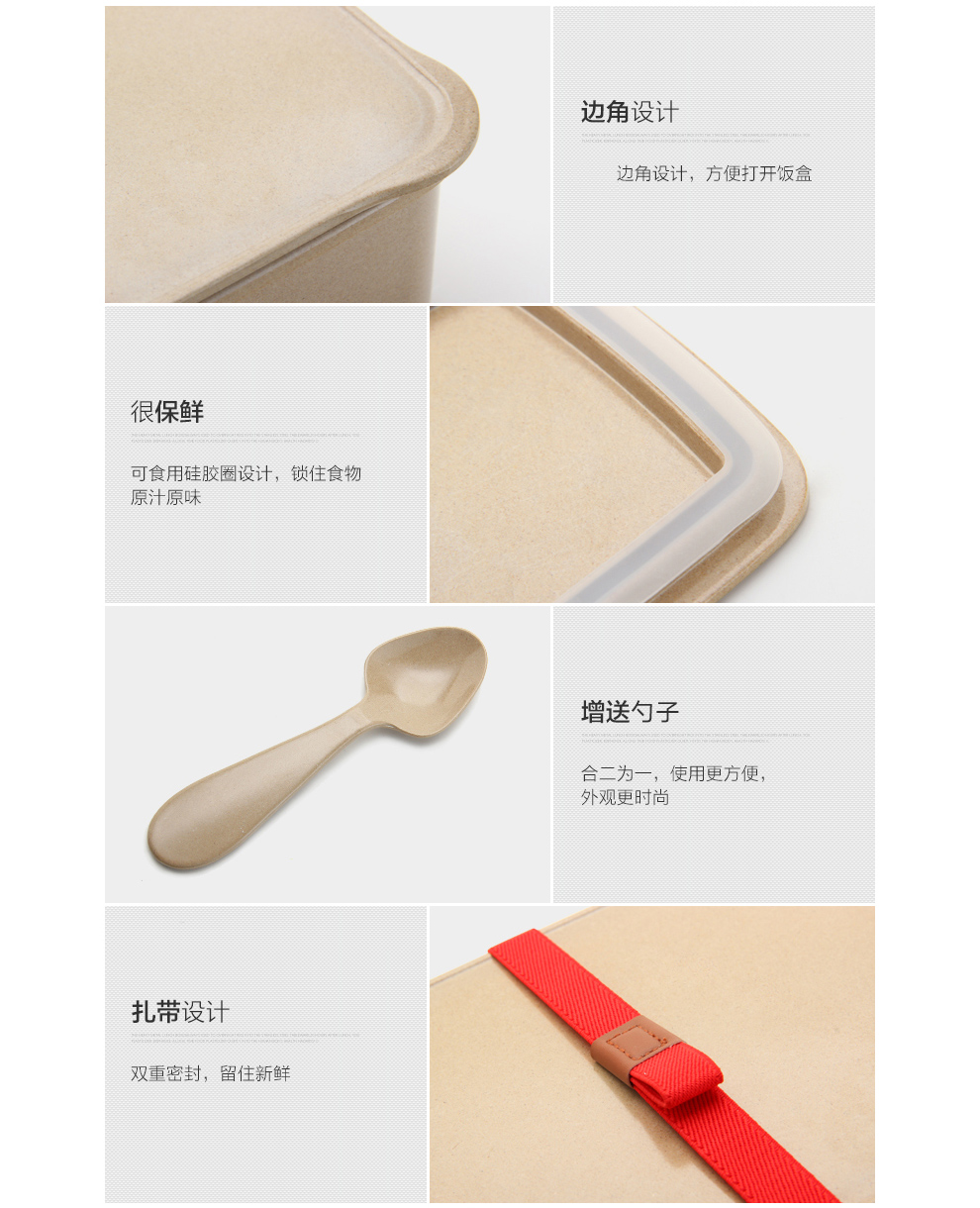
                                        创意保鲜盒可微波炉加热饭盒学生便当盒 小饭盒600ml适合女性和儿童使用                