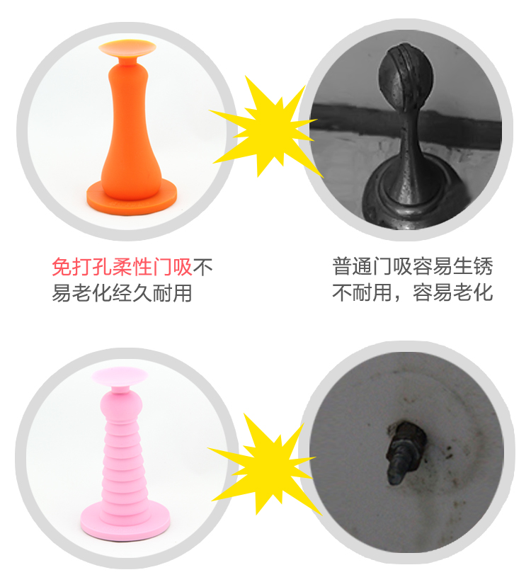 
                                        耐氏家品（MENICE） 耐氏家品免打孔门吸柔性墙吸门碰硅胶免螺丝玻璃静音门顶 D518 窈窕白 三代(吸塑包装) 长91x直径53                