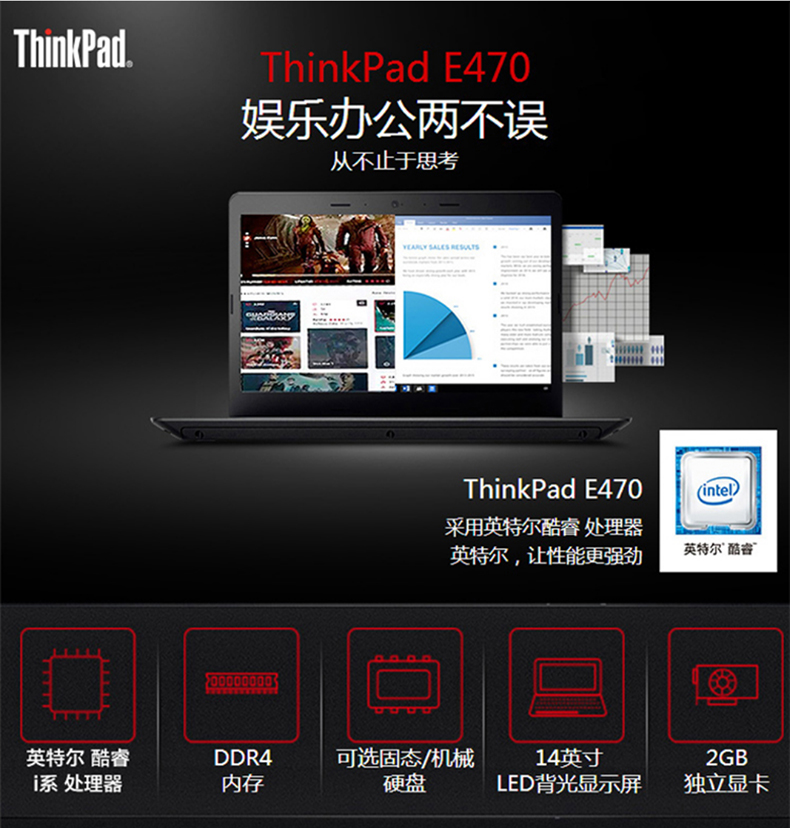 联想thinkpad e470办公笔记本电脑出租1年起租 i7-7500/8g/500g_现价