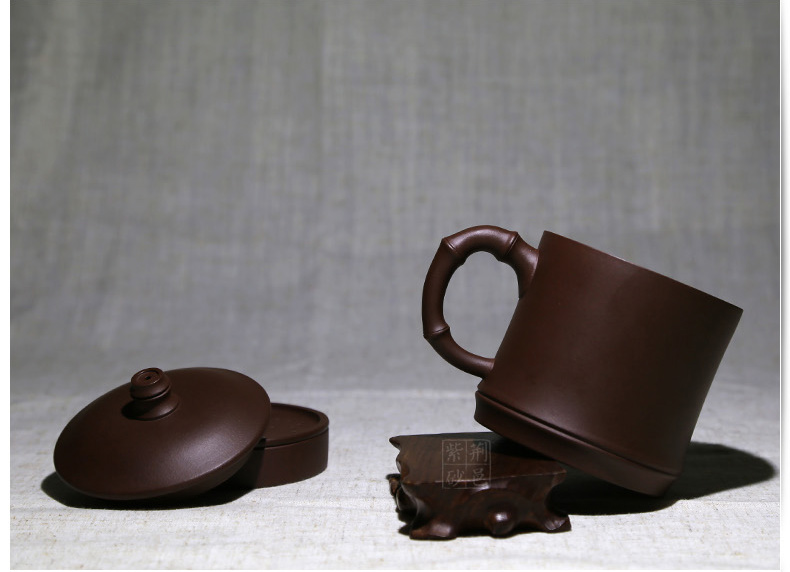
                                        荆邑紫砂杯子茶杯大号水杯全手工男女功夫茶具茶杯套装紫砂茶壶宜兴礼品泡茶 清风竹叶                