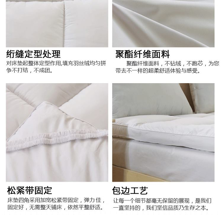 
                                        度艾妮家纺 羽丝绒床垫床褥子 加厚柔软舒适 单双人学生宿舍垫被 灰色-标准5cm 90*200cm                
