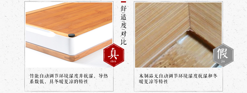 祥福 汝窑汝瓷开片整套功夫茶具套装 排水式盛水式 孟宗竹制实木四合一带电磁炉茶盘茶托茶台 贞元汇合福器套组