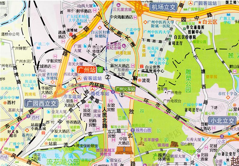 《广州city城市地图 2018全新版 广州交通旅游地图 生活防水覆膜 撕不