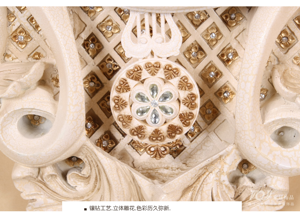 
                                                                                丽盛大号欧式静音客厅单面挂钟时钟挂表卧室钟表餐厅摆钟 古铜色                