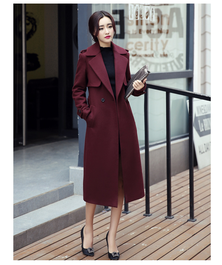 The Champs Elysees Honey Love   2015 autumn and winter new OL video thin Korean long coats gross? a female double-wind jacket  882 wine red M picture, prices, brand platters! The elections are supplied in the national character of distribution, so action, buy now enjoy more preferential! As soon as possible.