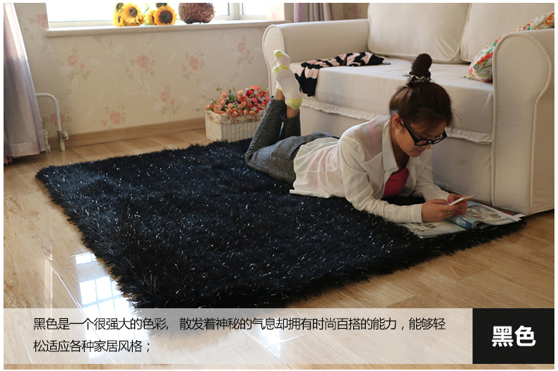 舒彩 地毯 客厅卧室茶几地毯混纺加厚6cm弹力丝地毯可定做 70CM*140CM 浅灰色K12 50CMx80CM