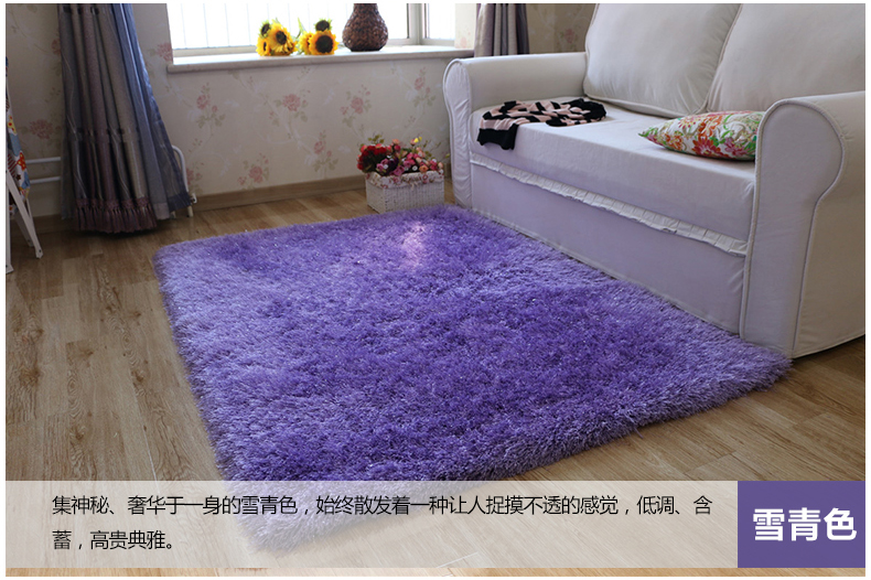 舒彩 地毯 客厅卧室茶几地毯混纺加厚6cm弹力丝地毯可定做 70CM*140CM 浅灰色K12 50CMx80CM