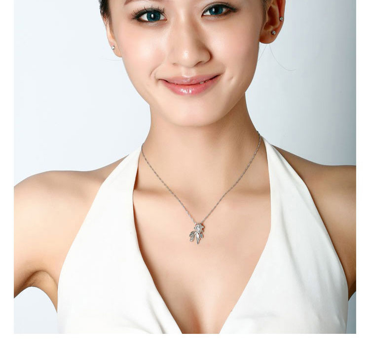 钻尔瑞 925<em>银项链女生</em>款纯银小金鱼吊坠女士银