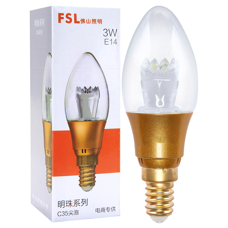 佛山照明（FSL） LED尖泡水晶灯节能灯泡小口E14...