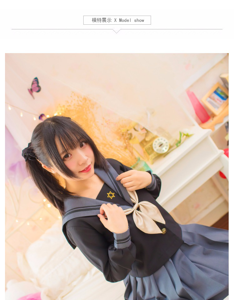 不良少女jk制服学生中间服班服校服暗黑六芒星水手夏服学院风套装