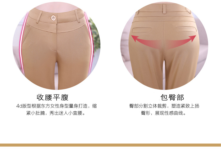婉洛2015秋季新款女装韩版OL通勤高腰大码休闲小脚裤DXH7065 黑色 4XL