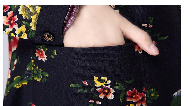 女人镜 2015韩版中长款棉麻衬衫加厚保暖长袖衬衣#N8027-1 图片色 XXL
