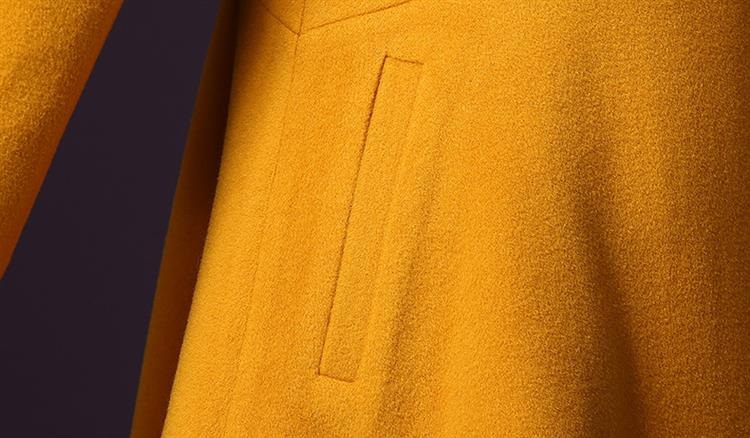 佳衣名品 2015秋冬新款奢华大毛领毛呢外套 M8039 蓝色 XXXL