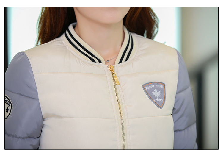 花孜语2015秋冬新款韩版女装时尚轻薄羽绒棉服棉衣短外套女WT51008 酒红色 M