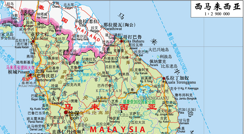 马来西亚旅游地图马来西亚地图 印度尼西亚地图 1.17*0.图片