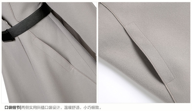 哒哇依 新款呢子大衣韩版修身中长款毛呢大衣外套女 藏青色 XL